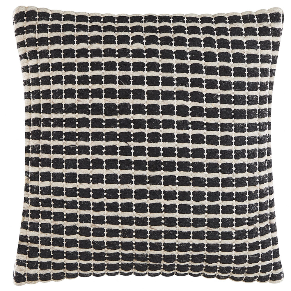 Cuscino decorativi in cotone bianco e nero 45 x 45 cm Fodera per cuscino a quadri con imbottitura in poliestere