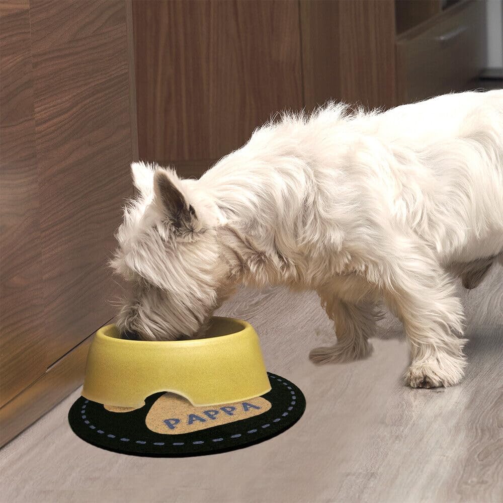 Coppia Tappetini SottoCiotola Gomma Sostenibile Antiscivolo Cane Gatto Tondi