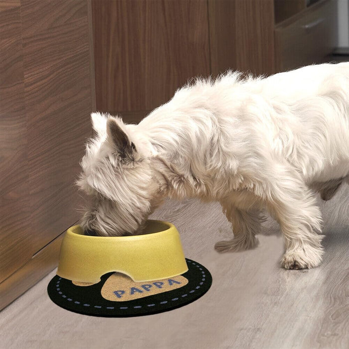 Coppia Tappetini SottoCiotola Gomma Sostenibile Antiscivolo Cane Gatto Tondi