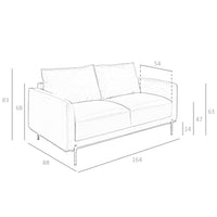 Divano a 2 posti in pelle marrone