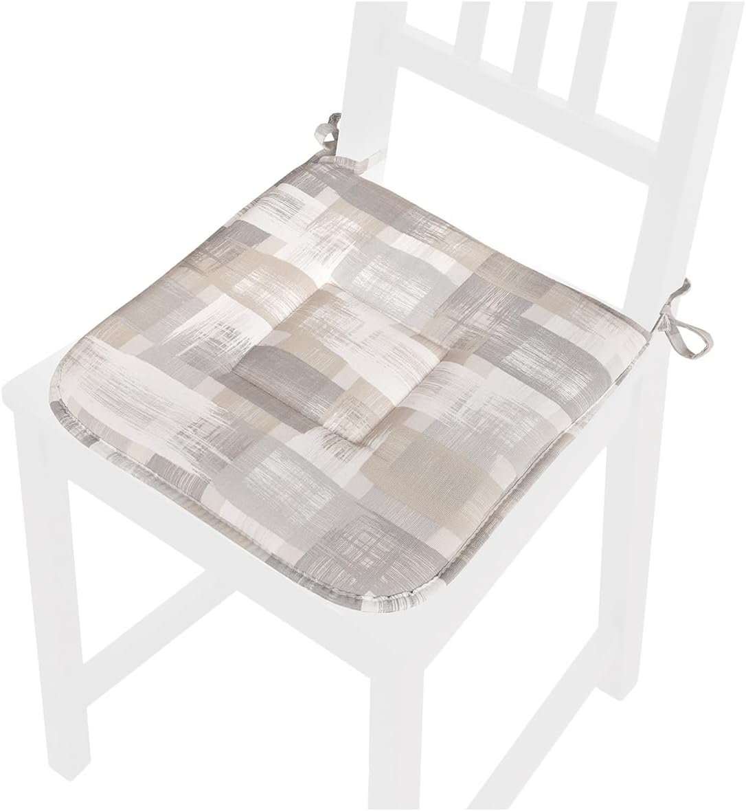 Set 4 Cuscini Sedia Cotone Con Lacci Lavabili Morbidi Universali Coprisedia Shabby Chic Moderno