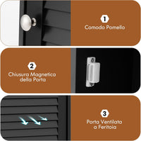 Armadio del Bagno Montato a Muro, Mensola Interna Regolabile, Struttura in MDF di Qualità, Pratico e Salva Spazio, Design Unico (Nero)