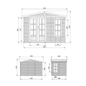 Casetta da giardino  - 6m2 - con tegole bituminose - TIMBELA M334FB+H334FBBROWN