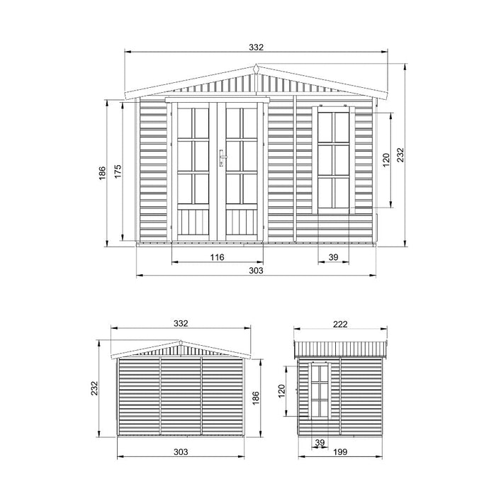 Casetta da giardino  - 6m2 - con tegole bituminose - TIMBELA M334FB+H334FBBROWN