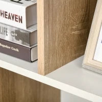 Mobile Libreria a 8 Ripiani per Soggiorno e Camera da Letto, in Legno, 100x27x124 cm, Rovere e Bianco