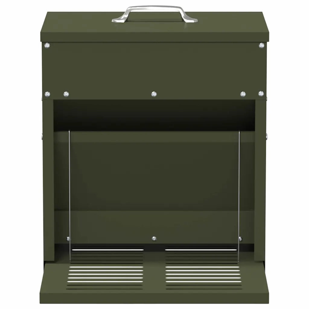 Mangiatore a Pedale per Pollo Verde oliva 33 x 42 x 40 cm CFW4076840