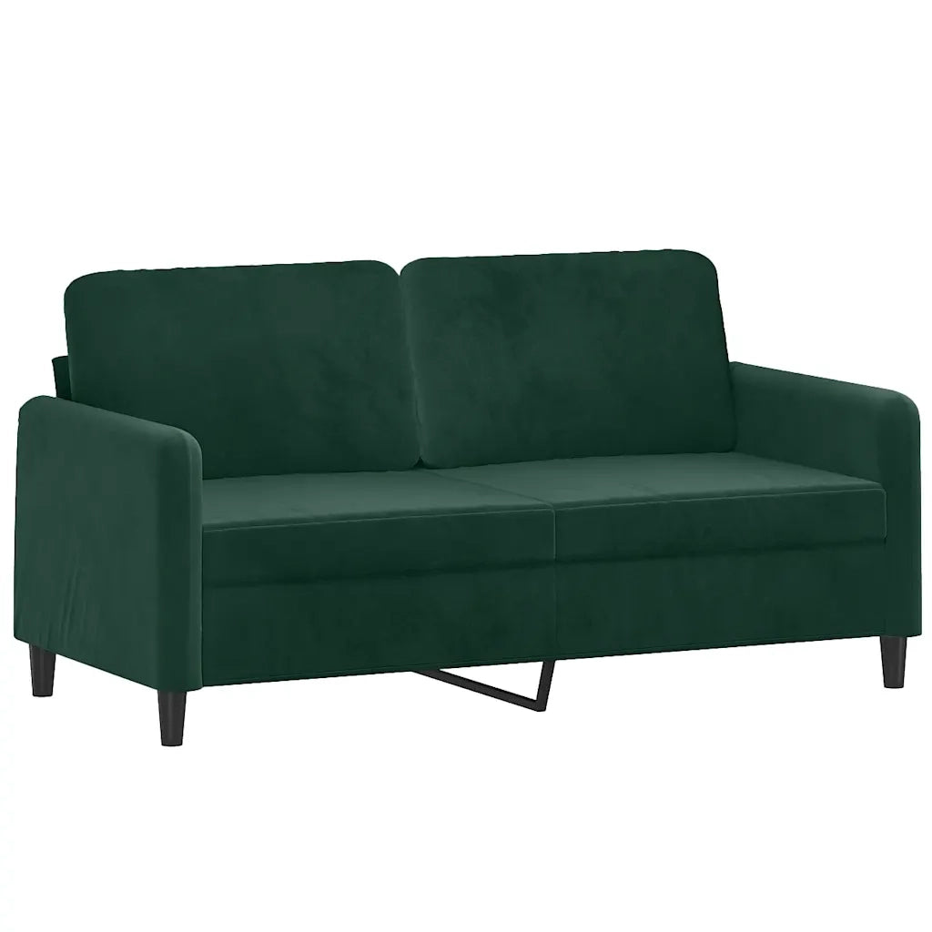 Divano a 2 Posti con Cuscini Verde Scuro 140 cm in Velluto 3200883
