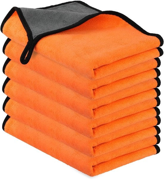Set di asciugamani microfibra 6 pezzi - Assorbenti forti - Senza peluria - Multifunzionali - Per uso domestico/automobilistico - 40 x 60 cm - Asciugamani per la carrozzeria
