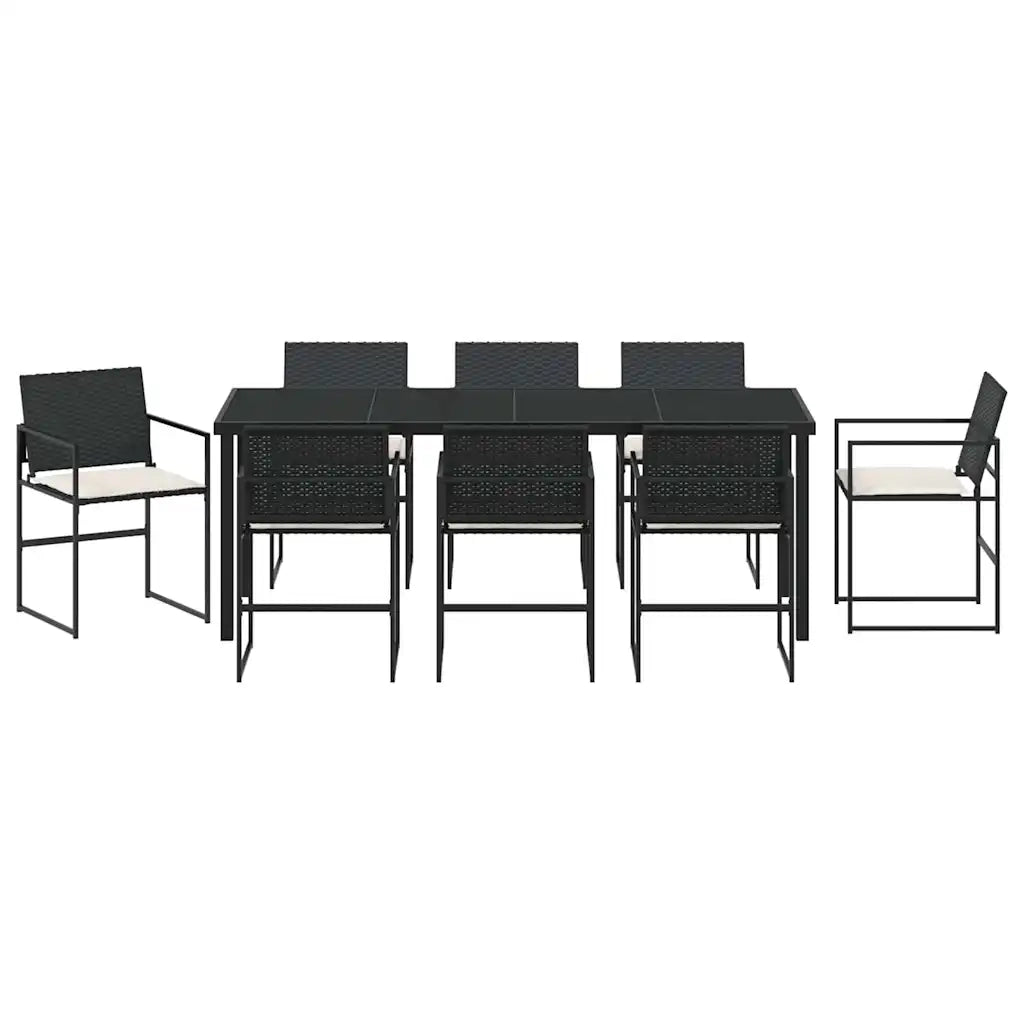 Set da Pranzo per Giardino 9 pcs Nero 3379332