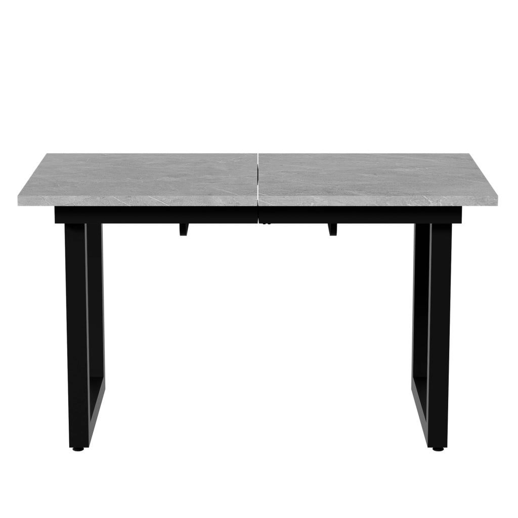 Tavolo da pranzo allungabile in MDF grigio e nero