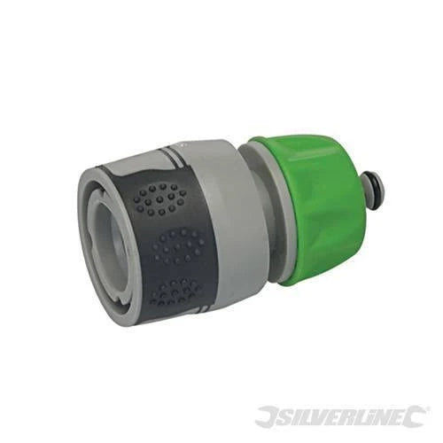 Raccordo per tubo con arresto acqua e impugnature morbide Femmina 1/2"silverline