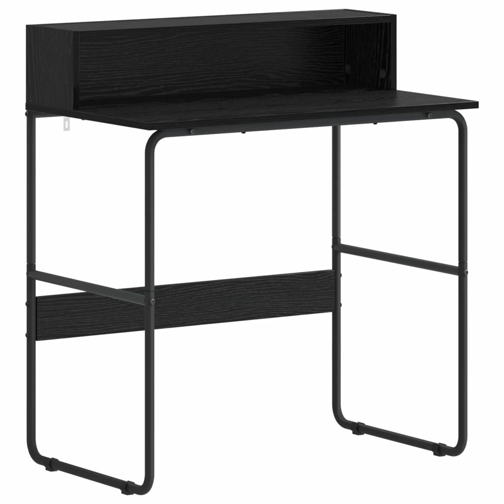 Scrivania con Spazio di Archiviazione Rovere Nero 8008020