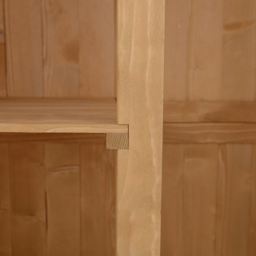 Armadio da Giardino in Legno ¨C Minimal ¨C 127,5x50x164 cm Legno Massello 2 Ripiani 2 Porte 2 Finestre