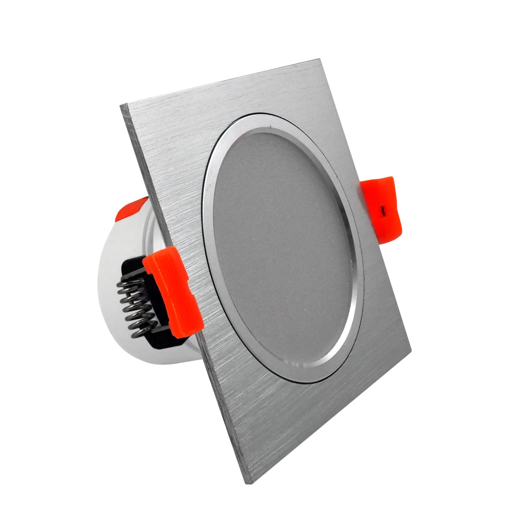 Faretto LED incasso 7W quadrato argento 3000K Venus