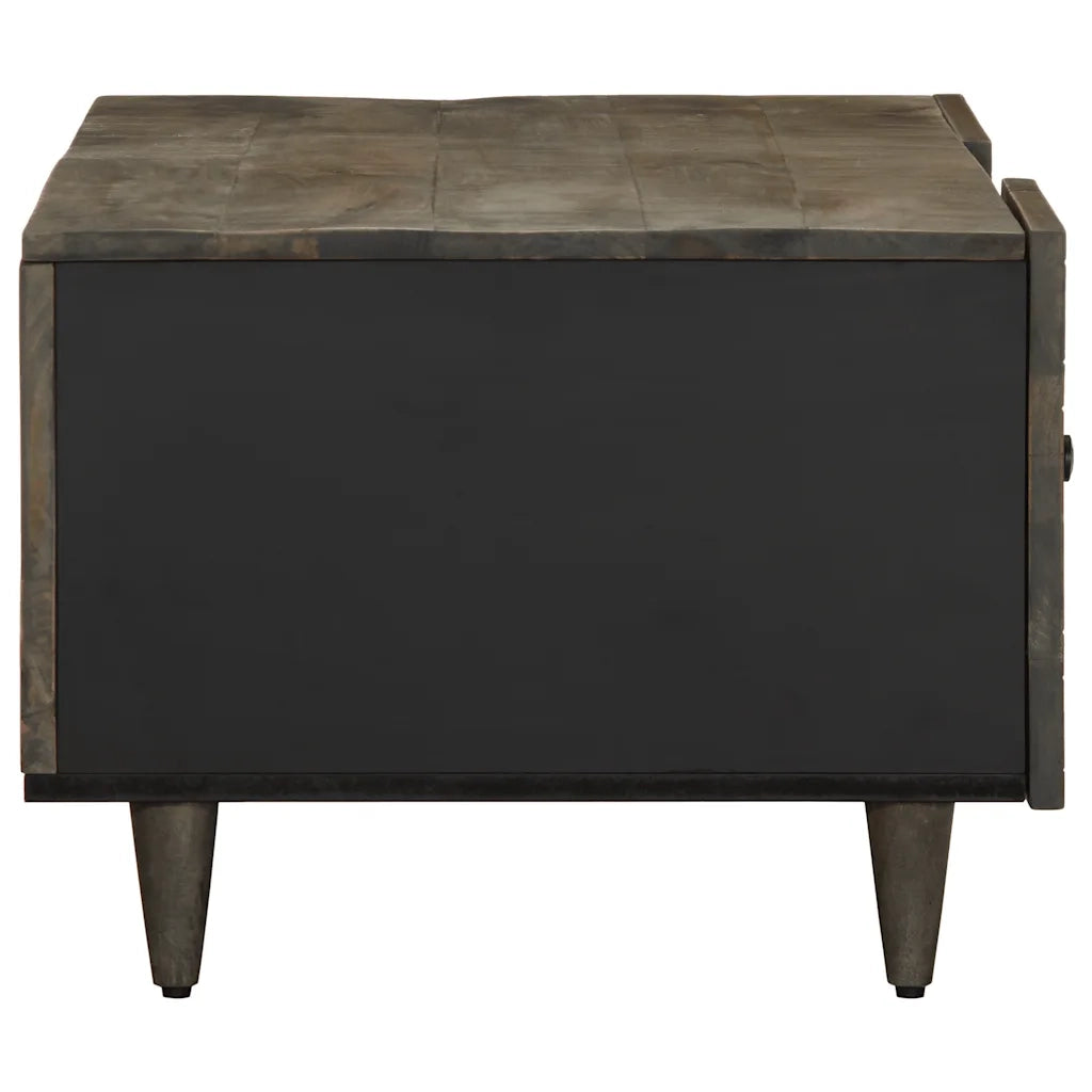 Tavolino Grigio Chiaro 100x54x40cm in Legno Massello di Mango