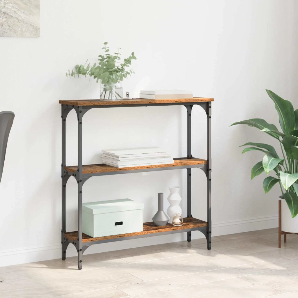 Tavolo consolle con lo scaffale Legno vecchio 75 x 22,5 x 75 cm