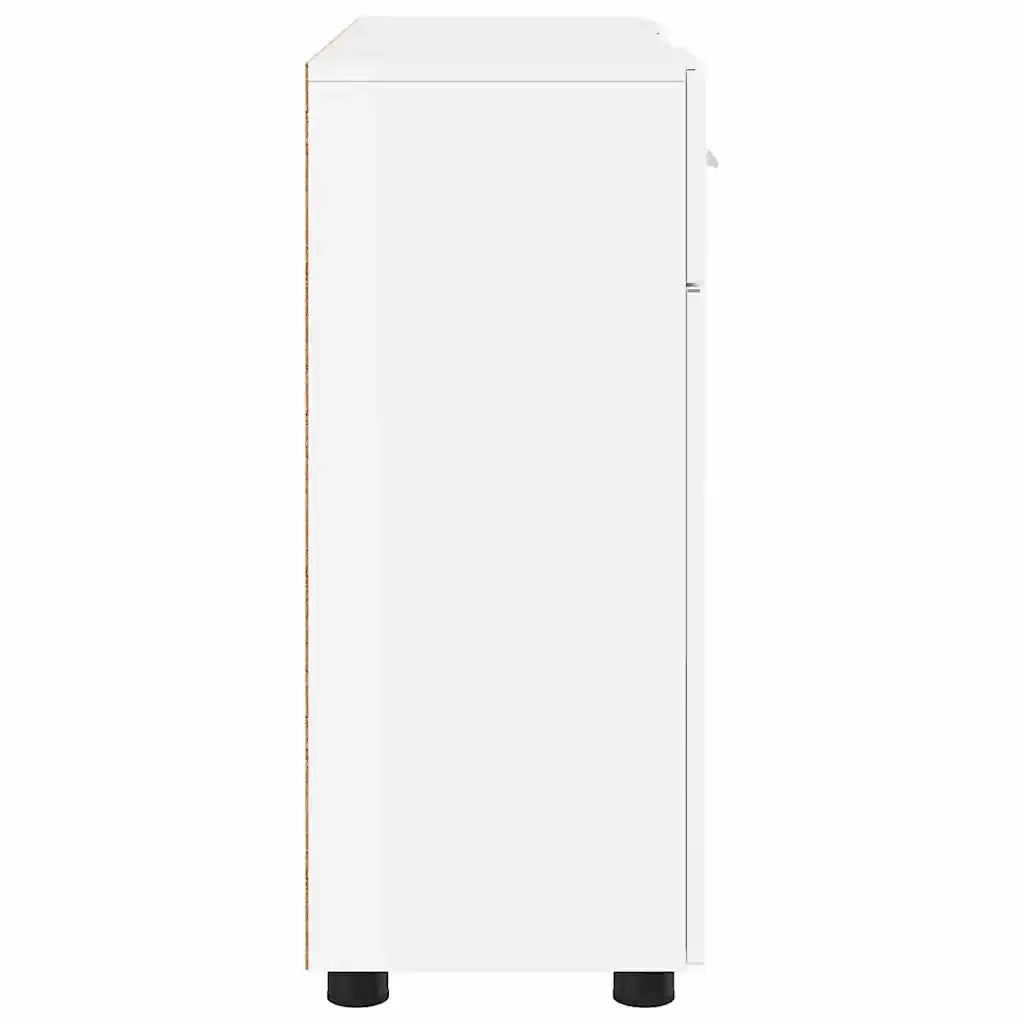 Armadio in Legno con cassetto Bianco Lucido 88,5 x 30,5 x 73 cm