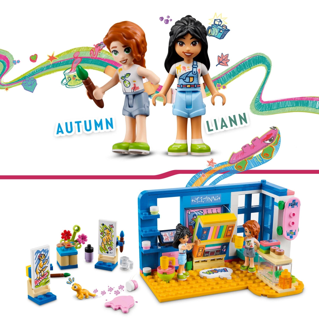 LEGO 41739 Friends La cameretta di Liann, Camera da Letto a Tema Artistico con Personaggi 2023 Autumn e Geco Domestico,
