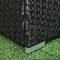 Baule Cassapanca da Giardino 95x60x58 cm in Rattan e Acciaio Nero