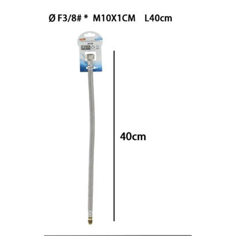 Trade Shop - Tubo Flessibile Flessibili Rubinetto Miscelatore Acqua 40 Cm F1/2 X M3/8 79912 -