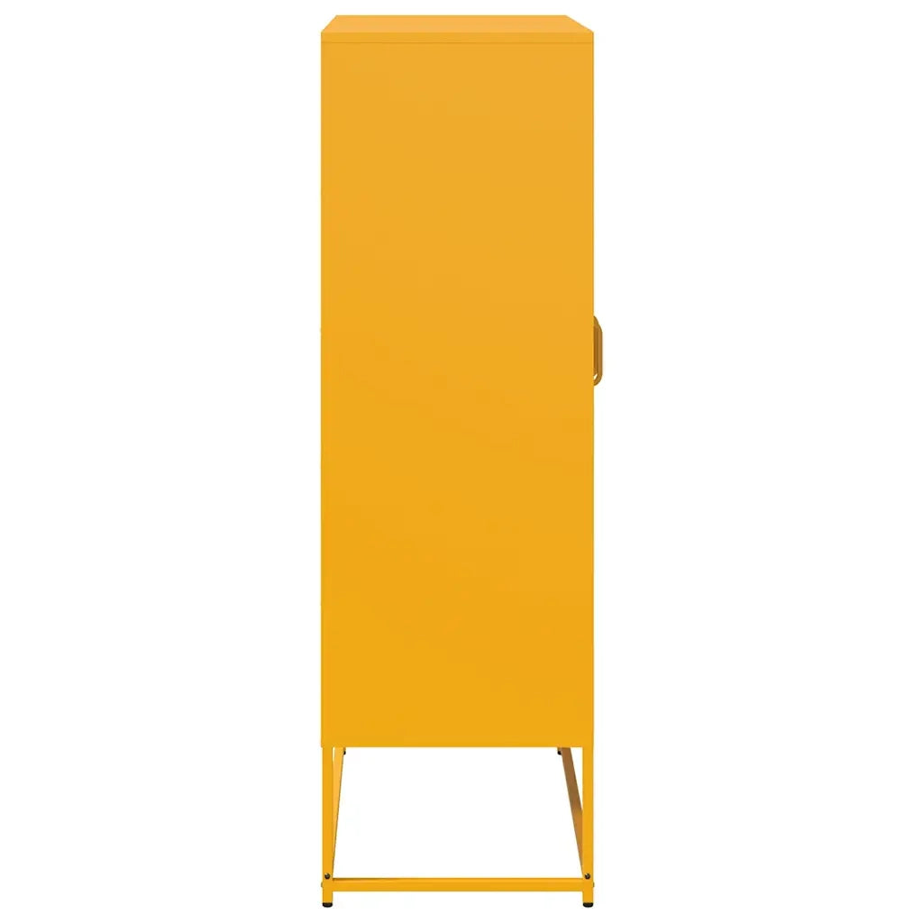 Credenza-Buffet-Armadio da cucina Giallo Senape 68x39x123 cm in Acciaio 343741