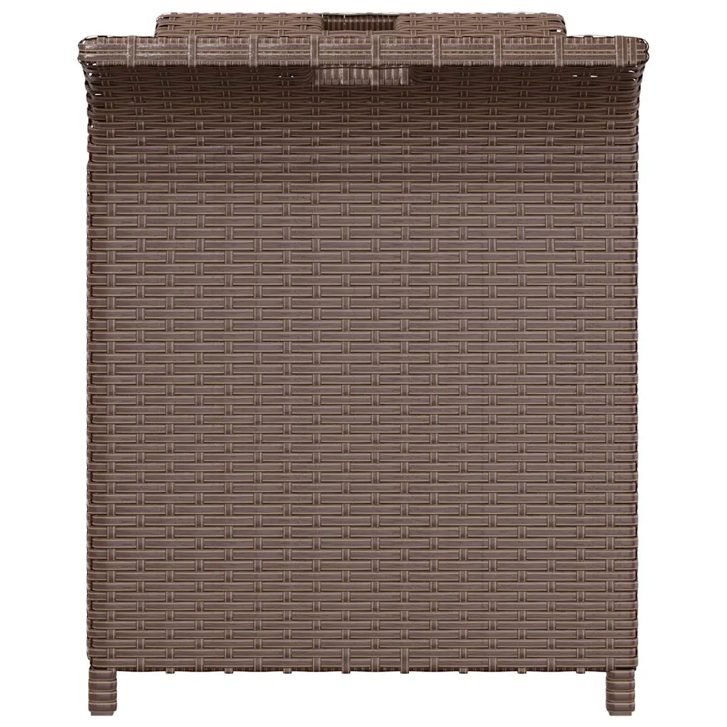 Panca da Giardino con Cuscino Marrone 116x46x57cm in Polyrattan