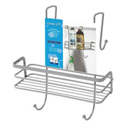 Mensola bagno FERID cromo-satinato 1 ripiano con gancio