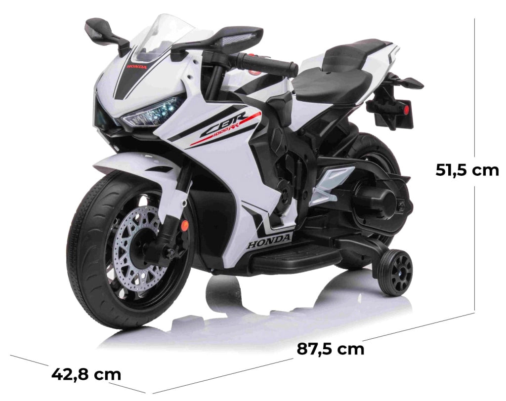 Moto Elettrica per Bambini 12V con Licenza Honda CBR 1000RR Bianca