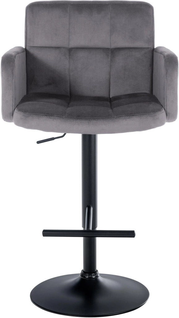 Set di 2 sgabelli da bar Los Angeles in velluto grigio scuro,nero