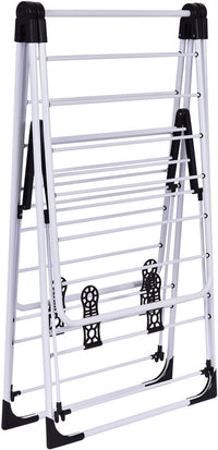 Stendibiancheria Pieghevole, Stendibiancheria da Pavimento in Acciaio Inossidabile, Robusta e Stabile, 137x56x124 cm