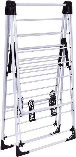 Stendibiancheria Pieghevole, Stendibiancheria da Pavimento in Acciaio Inossidabile, Robusta e Stabile, 137x56x124 cm