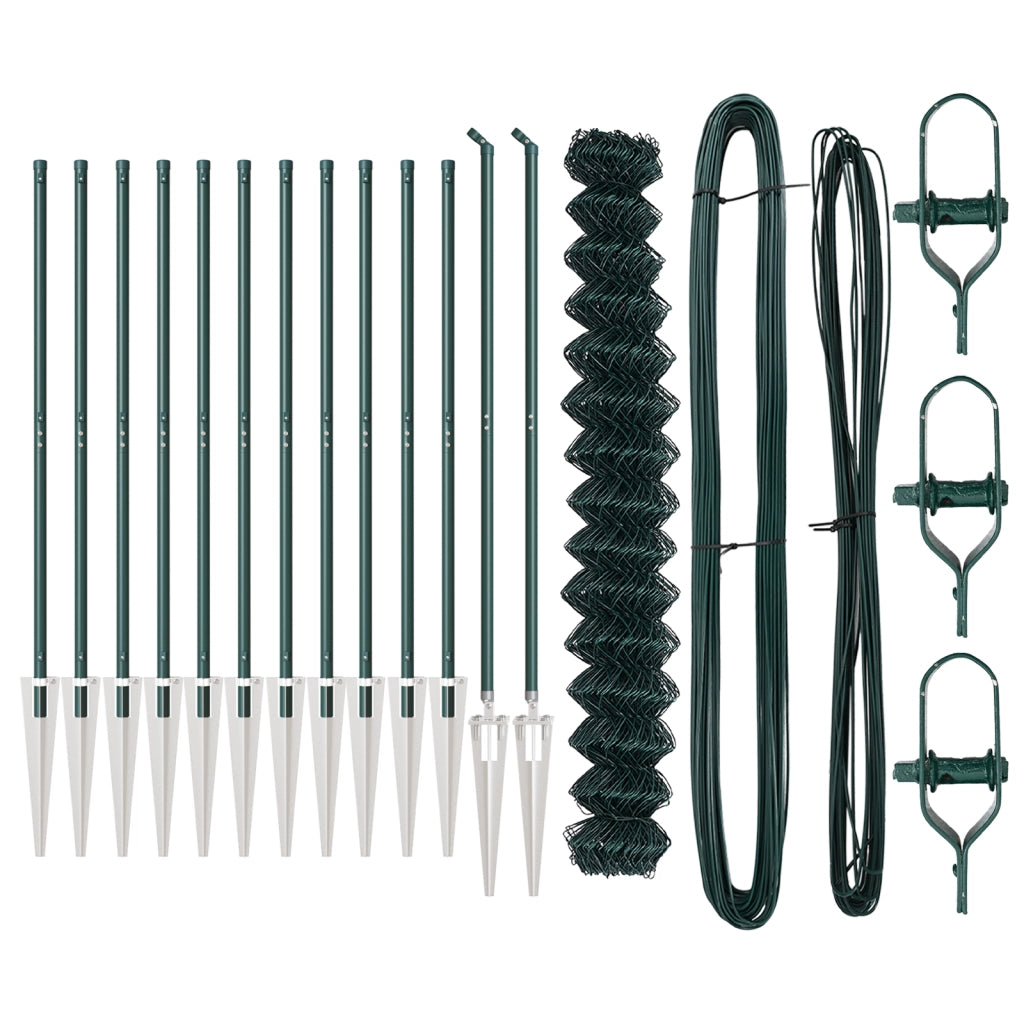 Recinzione a Maglie Set di 2 Verde Metallo 1.5 x 25 m
