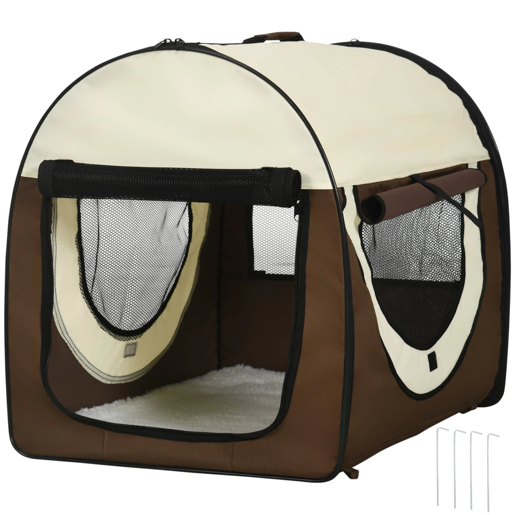 Trasportino per Animali Domestici Pieghevole ¨C Zephmum ¨C Marrone, Oxford, 70x51x59cm