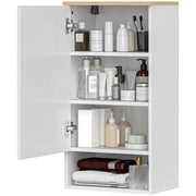 Armadietto da Bagno a Parete con Ripiani Regolabili ¨C zephmum ¨C Legno Bianco 60x30x30 cm