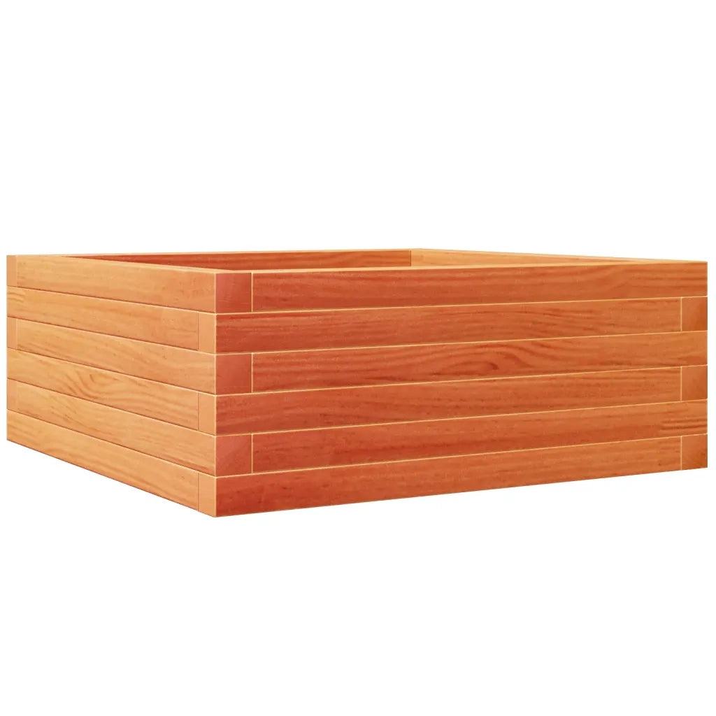 Fioriera Giardino-Vaso da Esterno-Contenitore per Piante Marrone Cera 60x60x23 cm Legno Massello Pino