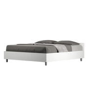Letto Matrimoniale 160x200 cm con Rete e Contenitore Nuamo Bianco Frassino