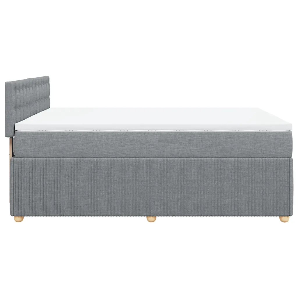 Giroletto a Molle con Materasso Grigio Chiaro 140x200cm Tessuto