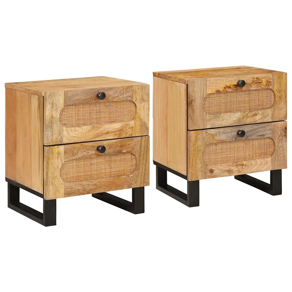 Armadio da Notte con cassetto 2 pcs Naturale 40 x 33 x 46 cm 4018043
