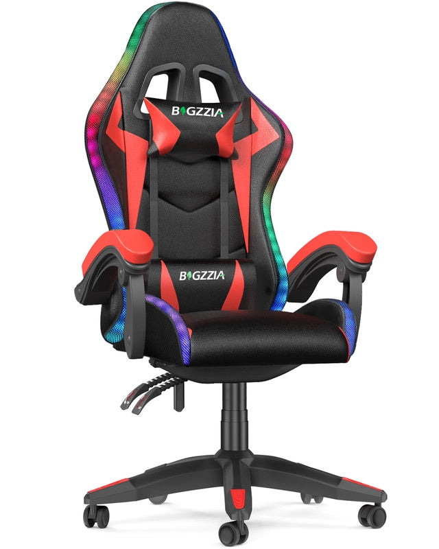 Sedia da gaming,  Sedia da gaming professionale con tecnologia LED RGB integrata, con poggiatesta, supporto lombare e braccioli