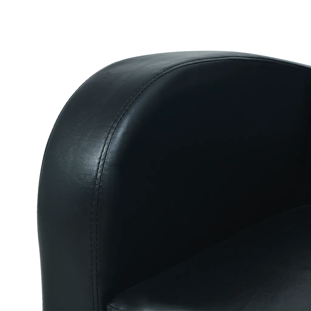 Divano a 3 Posti-Sofa 3 Posti in Pelle Sintetica Nero