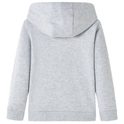 Felpa da Bambino con Cappuccio Grigio Mélange e Arancione 104 12780