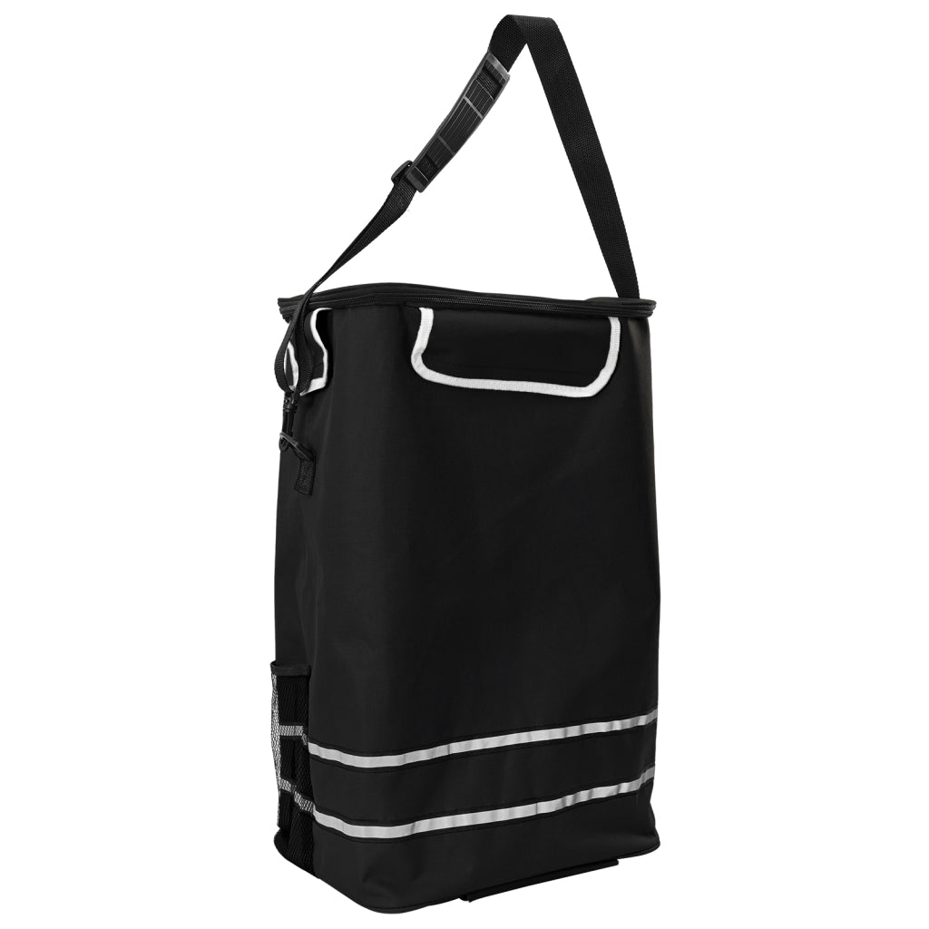 Carrello della spesa  con ruote e manico regolabile Nero 40 L
