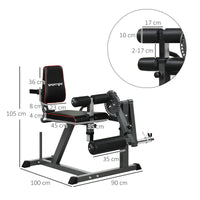 Seated Calf Machine 32 posizioni da Seduti 100x90x105 cm Grigio e Nero