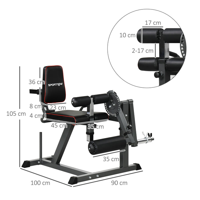 Seated Calf Machine 32 posizioni da Seduti 100x90x105 cm Grigio e Nero