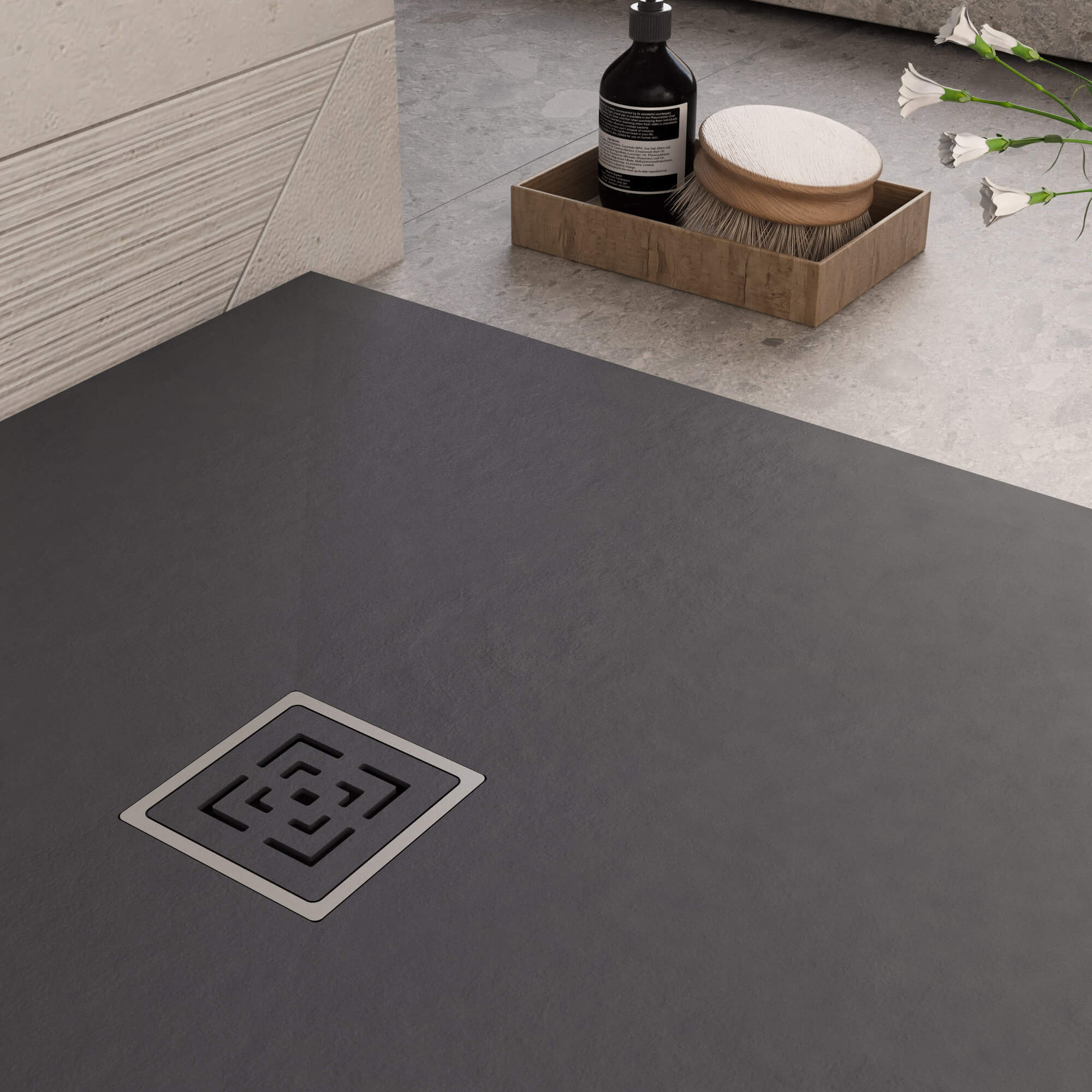 Piatto Doccia in Pietra 80x110 cm Bonussi Canton Nero