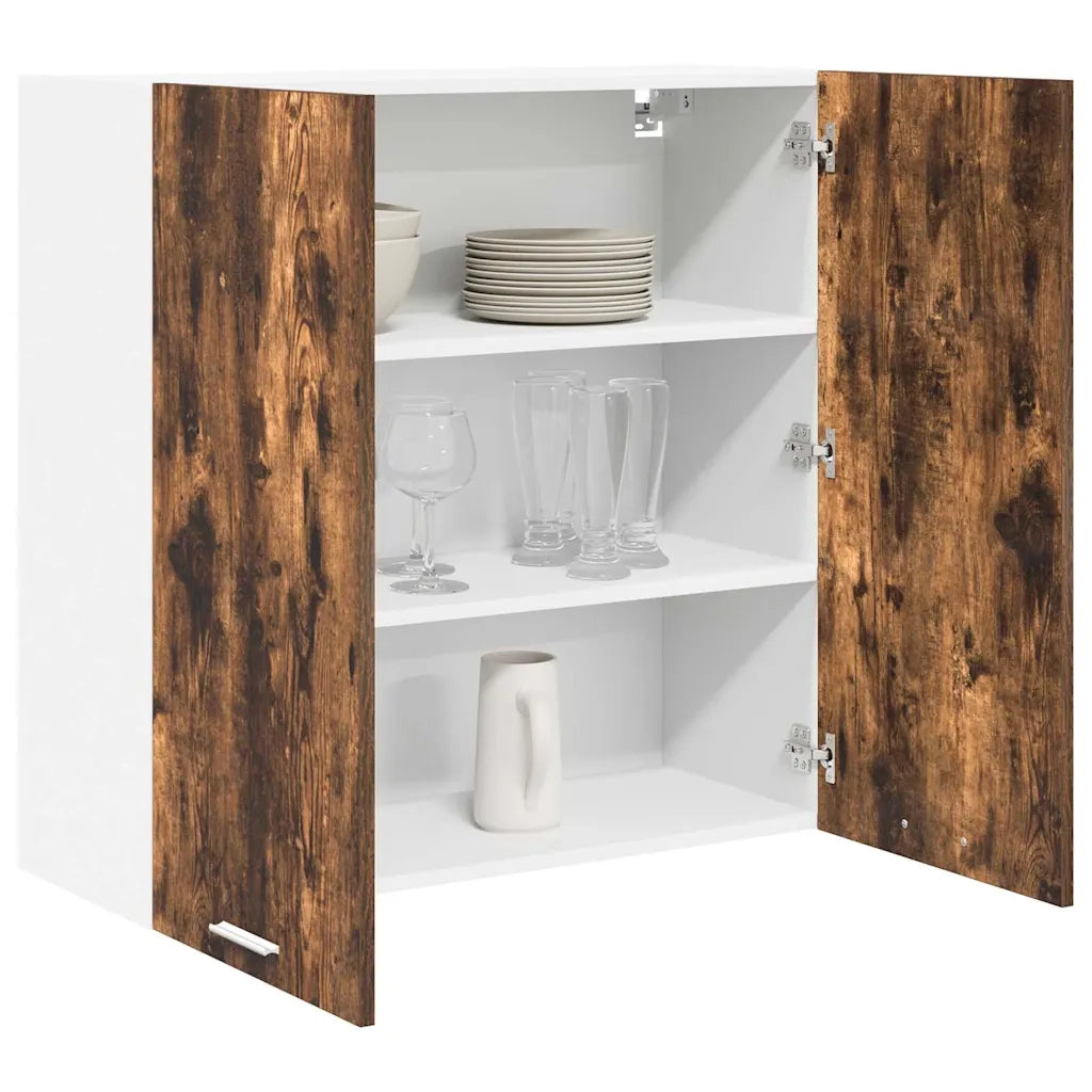 Armadio pensile | Mobile da Cucina con porta Riga Rovere fum¨¦ 80 x 31 x 80 cm