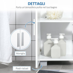 Mobile Sottolavello da Bagno 60x30x60 cm in MDF Bianco