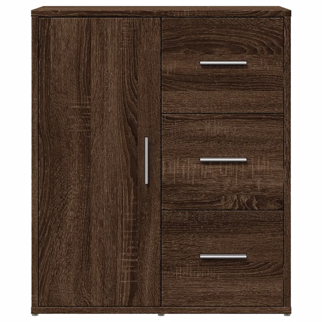 Credenza Rovere Marrone 60x31x70 cm in Legno Multistrato 840477