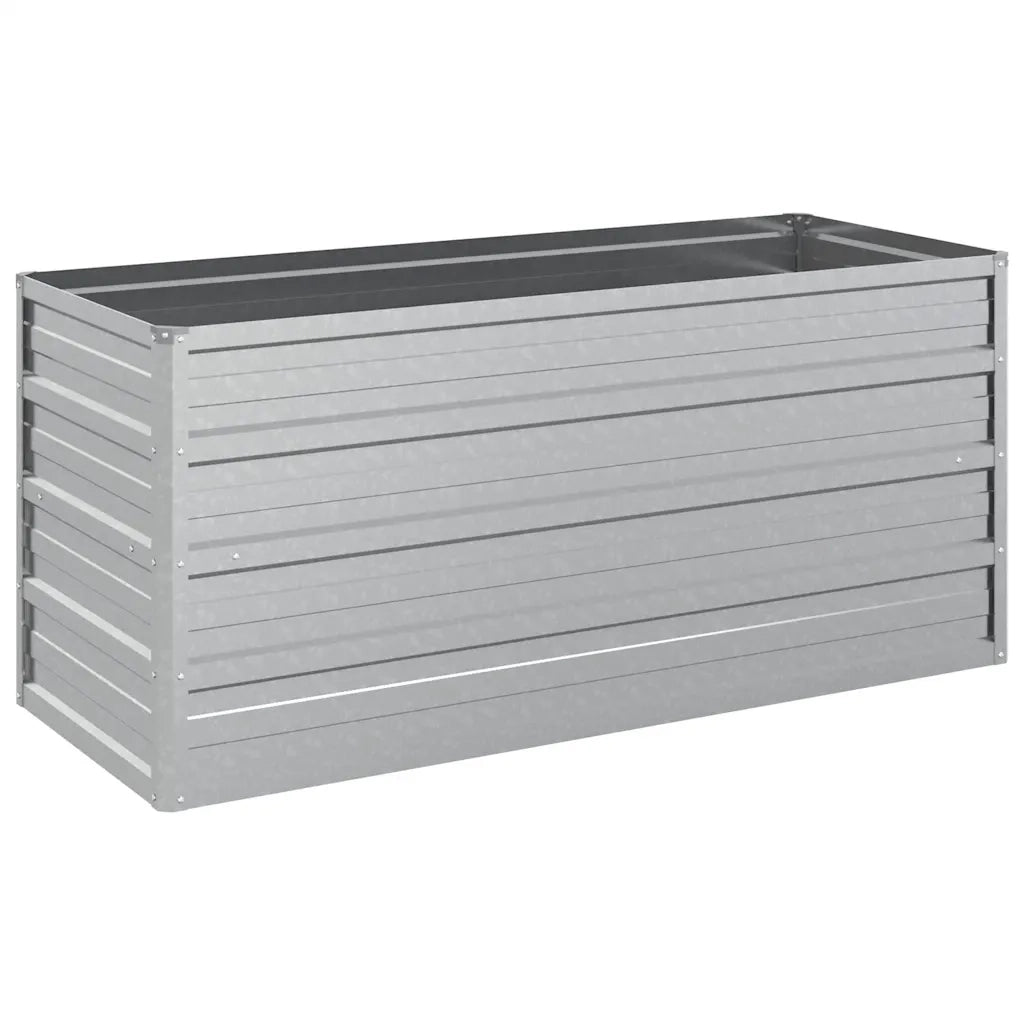 Fioriere | Cassetta per fiori | Letto Rialzato Giardino 100x40x45 cm in Acciaio Zincato Argento