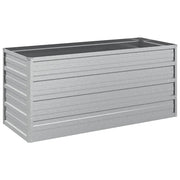 Fioriere | Cassetta per fiori | Letto Rialzato Giardino 100x40x45 cm in Acciaio Zincato Argento